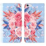 For iPhone 6 / 6s 3D Painting Colored Drawing Pattern Horizontal Flip TPU + PU Leather Case with Holder & Card Slots & Wallet & Lanyard(Colored Flowers)