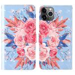 For iPhone 11 Pro 3D Painting Colored Drawing Pattern Horizontal Flip TPU + PU Leather Case with Holder & Card Slots & Wallet & Lanyard(Colored Flowers)