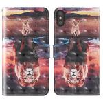 For iPhone X 3D Painting Colored Drawing Pattern Horizontal Flip TPU + PU Leather Case with Holder & Card Slots & Wallet & Lanyard(Dream Lion)