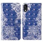 For iPhone XR 3D Painting Colored Drawing Pattern Horizontal Flip TPU + PU Leather Case with Holder & Card Slots & Wallet & Lanyard(White Lace)