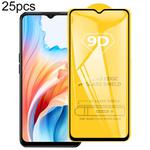 For OPPO A2x / A1i 5G 25pcs 9D Full Glue Screen Tempered Glass Film