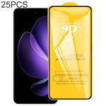 For OPPO Reno13 F 5G / 4G 25pcs 9D Full Glue Screen Tempered Glass Film