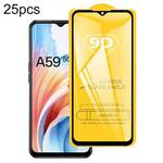 For OPPO A59 5G 25pcs 9D Full Glue Screen Tempered Glass Film