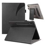 For Samsung Galaxy Tab S9 Ultra / S8 Ultra Litchi Texture Leather Sucker Tablet Case(Black)