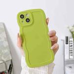 For iPhone 15 Plus Wave Edge Silicone Phone Case(Green)
