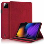 For Xiaomi Pad 7 / 7 Pro Tree Life Series Embossed Leather Tablet Case(Red)