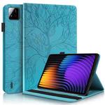 For Xiaomi Pad 7 / 7 Pro Tree Life Series Embossed Leather Tablet Case(Lake Blue)