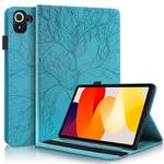 For Xiaomi Redmi K Pad Tree Life Series Embossed Leather Tablet Case(Lake Blue)