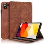 For Xiaomi Redmi K Pad Tree Life Series Embossed Leather Tablet Case(Brown)