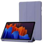 For Samsung Galaxy Tab S9 3-Fold Holder Silicone Leather Tablet Case(Purple)