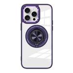 For iPhone 15 Pro Magnetic Rotating Ring Holder Acrylic Phone Case(Dark Purple)
