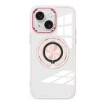 For iPhone 15 Magnetic Rotating Ring Holder Acrylic Phone Case(Pink)
