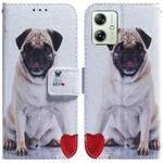 For Motorola Moto G54 Coloured Drawing Flip Leather Phone Case(Pug)