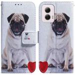 For Motorola Moto G Power 5G 2024 Coloured Drawing Flip Leather Phone Case(Pug)