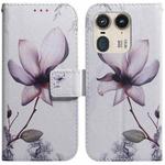 For Motorola Edge 50 Ultra Coloured Drawing Flip Leather Phone Case(Magnolia)