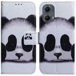 For Motorola Edge 2024 Coloured Drawing Flip Leather Phone Case(Panda)