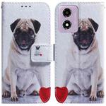 For Motorola Moto G04s / Moto E14 Coloured Drawing Flip Leather Phone Case(Pug)