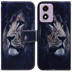 For Motorola Moto G04s / Moto E14 Coloured Drawing Flip Leather Phone Case(Lion)