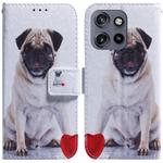 For Motorola Edge 50 Neo 5G Global Coloured Drawing Flip Leather Phone Case(Pug)