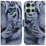 For Motorola Moto G75 5G Coloured Drawing Flip Leather Phone Case(Tiger)