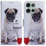 For Motorola Moto G75 5G Coloured Drawing Flip Leather Phone Case(Pug)