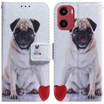 For Motorola Moto G05 / E15 Coloured Drawing Flip Leather Phone Case(Pug)