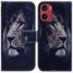 For Motorola Moto G05 / E15 Coloured Drawing Flip Leather Phone Case(Lion)