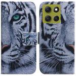 For Motorola Moto G86 5G Coloured Drawing Flip Leather Phone Case(Tiger)