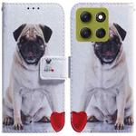 For Motorola Moto G86 5G Coloured Drawing Flip Leather Phone Case(Pug)