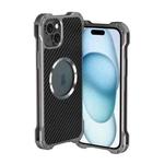 For iPhone 15 R-JUST RJ51 Hollow Metal Phone Protective Case(Space Grey)