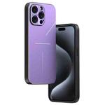 For iPhone 15 Pro R-JUST RJ52 3-Line Style Metal TPU Shockproof Phone Case(Purple)