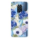 For Xiaomi Redmi 10X 4G / Redmi Note 9 Shockproof Painted TPU Protective Case(Blue White Rose)