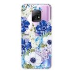 For Xiaomi Redmi 10X 5G Shockproof Painted TPU Protective Case(Blue White Rose)