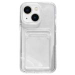 For iPhone 15 360 Clear PC Hybrid  TPU Phone Case with Card Slot(Transparent)