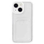 For iPhone 14 Plus 360 Clear PC Hybrid  TPU Phone Case with Card Slot(White)