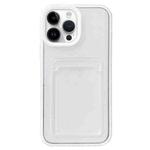 For iPhone 13 Pro 360 Clear PC Hybrid  TPU Phone Case with Card Slot(White)