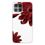 For iPhone 12 / 12 Pro Pattern TPU Protective Case(Red Flower)