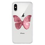 For iPhone XS Max Pattern TPU Protective Case(Red Butterfly)