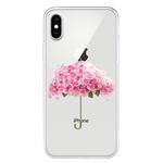 For iPhone XS Max Pattern TPU Protective Case(Flower Umbrella)