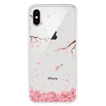 For iPhone XS Max Pattern TPU Protective Case(Cherry Blossoms Fall)