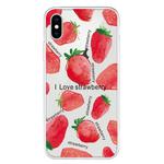 For iPhone XS Max Pattern TPU Protective Case(Love Strawberry)