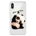 For iPhone X / XS Pattern TPU Protective Case(Tilted Head Panda)