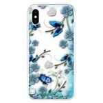 For iPhone X / XS Pattern TPU Protective Case(Chrysanthemum Butterfly)