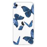 For iPhone SE 2022 / SE 2020 / 8 / 7 Pattern TPU Protective Case(Blue Butterfly)