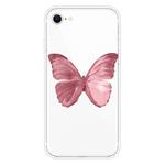 For iPhone SE 2022 / SE 2020 / 8 / 7 Pattern TPU Protective Case(Red Butterfly)