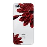 For iPhone 8 Plus / 7 Plus Pattern TPU Protective Case(Red Flower)