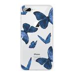 For iPhone 8 Plus / 7 Plus Pattern TPU Protective Case(Blue Butterfly)
