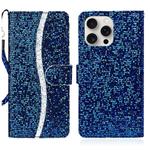 For iPhone 16 Pro Glitter Powder Filp Leather Phone Case(Blue)