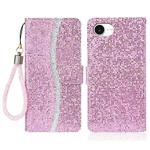 For iPhone 16e Glitter Powder Filp Leather Phone Case(Pink)