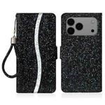 For iPhone 17 Pro Max Glitter Powder Filp Leather Phone Case(Black)